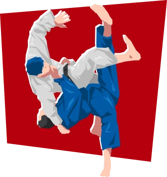Martial arts athlete executing a high kick while wearing a traditional white uniform.